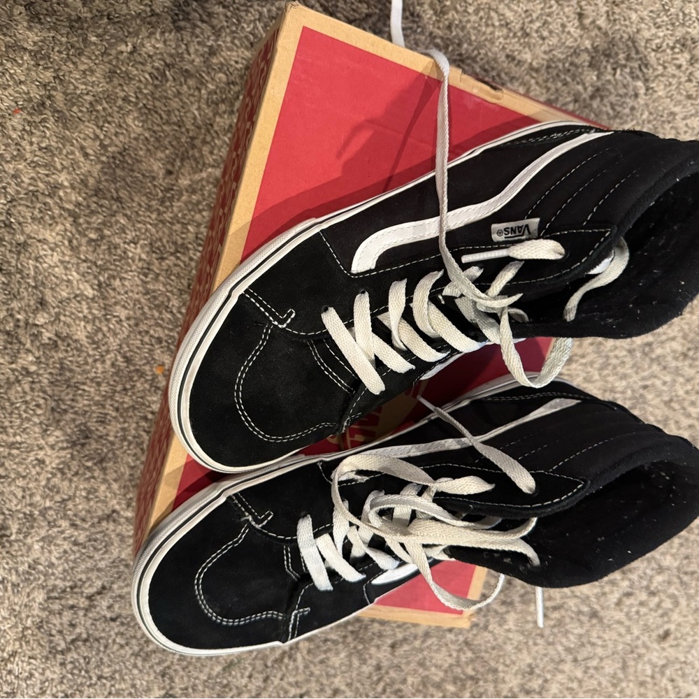 Vans Black and White High-Top Sneakers